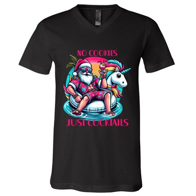 No Cookies Just Cocktails Funny Christmas In July Summer Tank Top V-Neck T-Shirt
