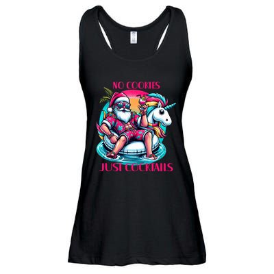 No Cookies Just Cocktails Funny Christmas In July Summer Tank Top Ladies Essential Flowy Tank