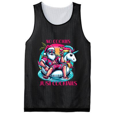 No Cookies Just Cocktails Funny Christmas In July Summer Tank Top Mesh Reversible Basketball Jersey Tank
