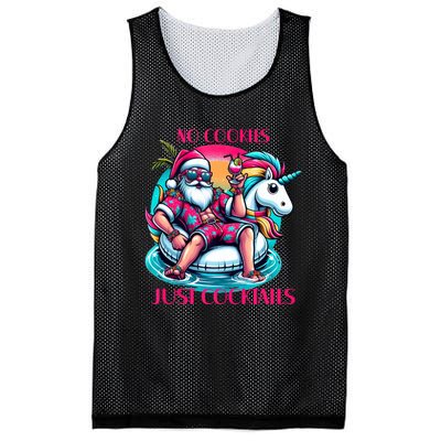 No Cookies Just Cocktails Funny Christmas In July Summer Tank Top Mesh Reversible Basketball Jersey Tank