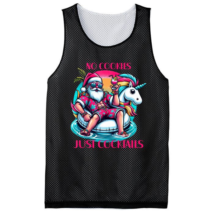 No Cookies Just Cocktails Funny Christmas In July Summer Tank Top Mesh Reversible Basketball Jersey Tank