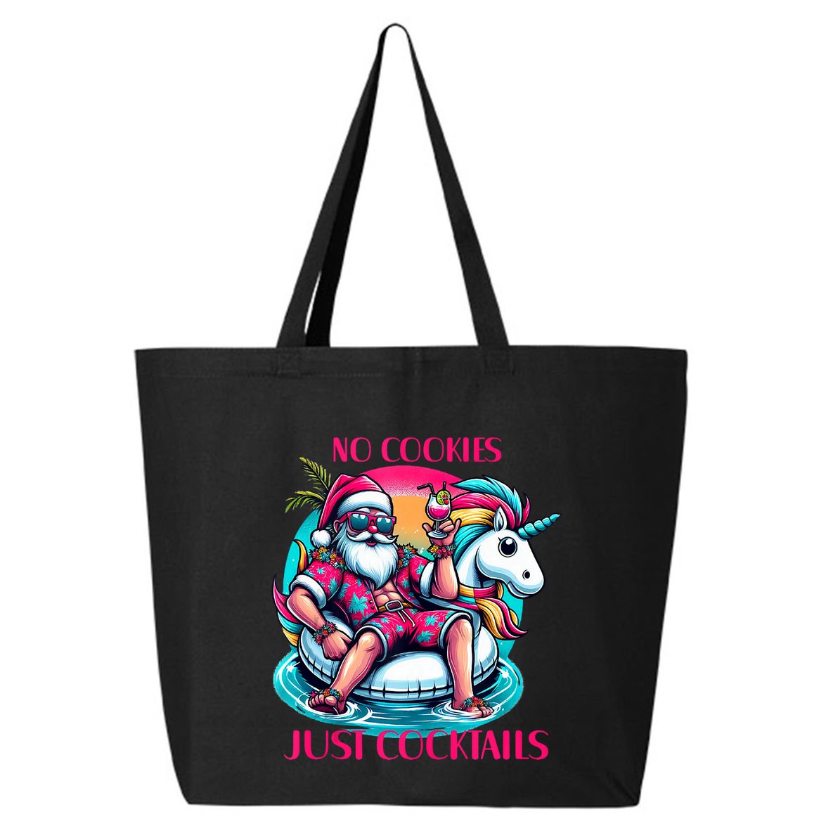 No Cookies Just Cocktails Funny Christmas In July Summer Tank Top 25L Jumbo Tote