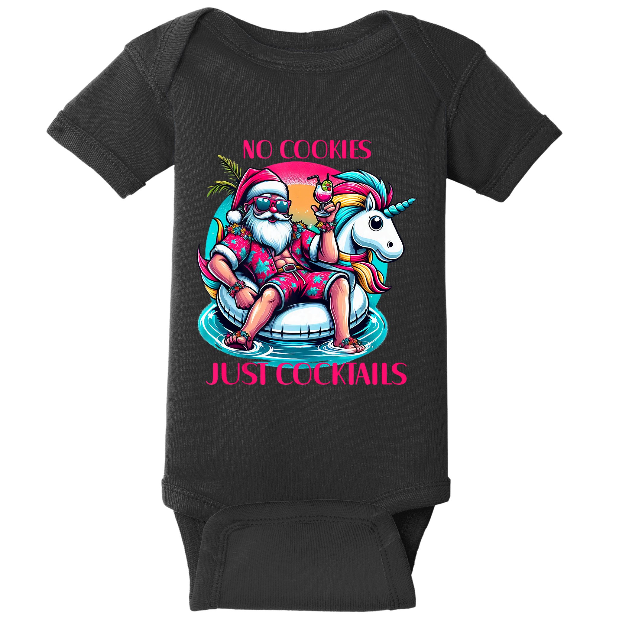 No Cookies Just Cocktails Funny Christmas In July Summer Tank Top Baby Bodysuit