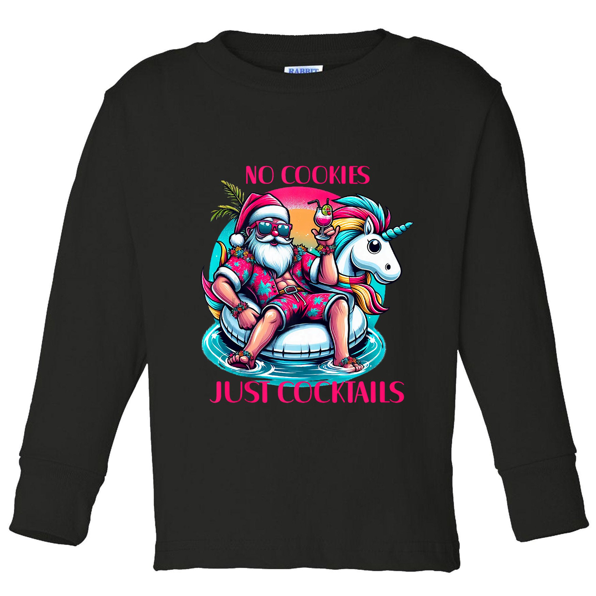 No Cookies Just Cocktails Funny Christmas In July Summer Tank Top Toddler Long Sleeve Shirt