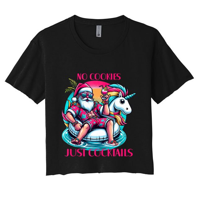 No Cookies Just Cocktails Funny Christmas In July Summer Tank Top Crop Top