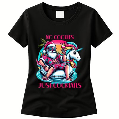 No Cookies Just Cocktails Funny Christmas In July Summer Tank Top Womens T-Shirt