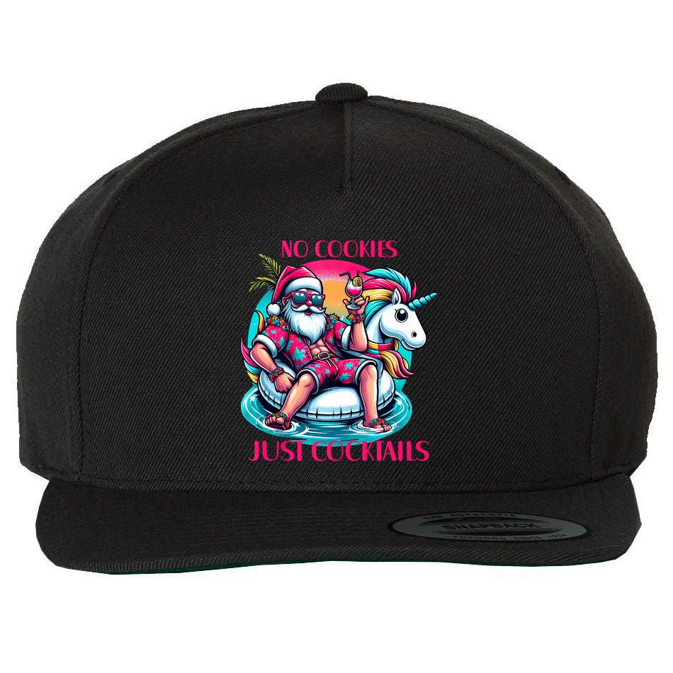 No Cookies Just Cocktails Funny Christmas In July Summer Tank Top Wool Snapback Cap