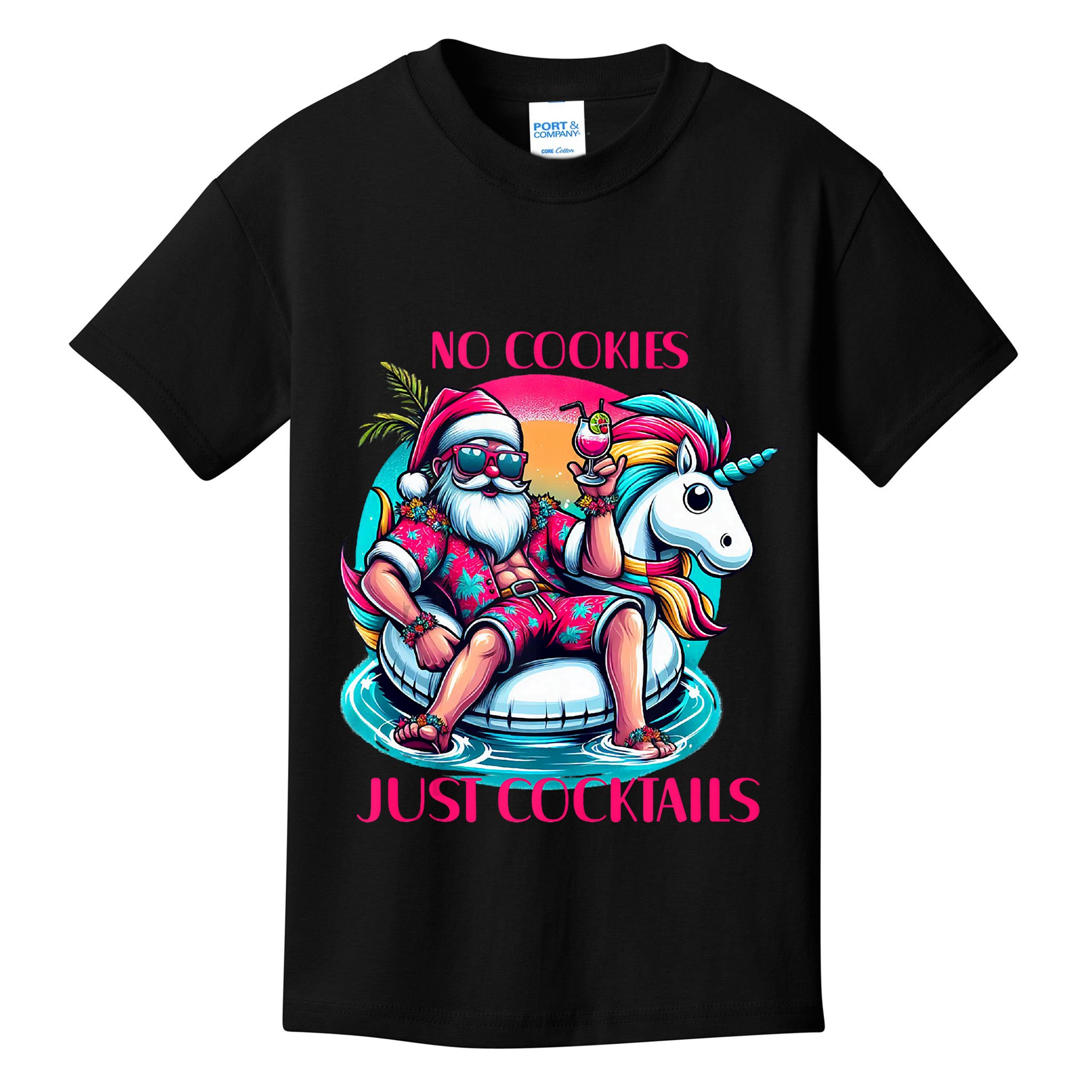 No Cookies Just Cocktails Funny Christmas In July Summer Tank Top Kids T-Shirt