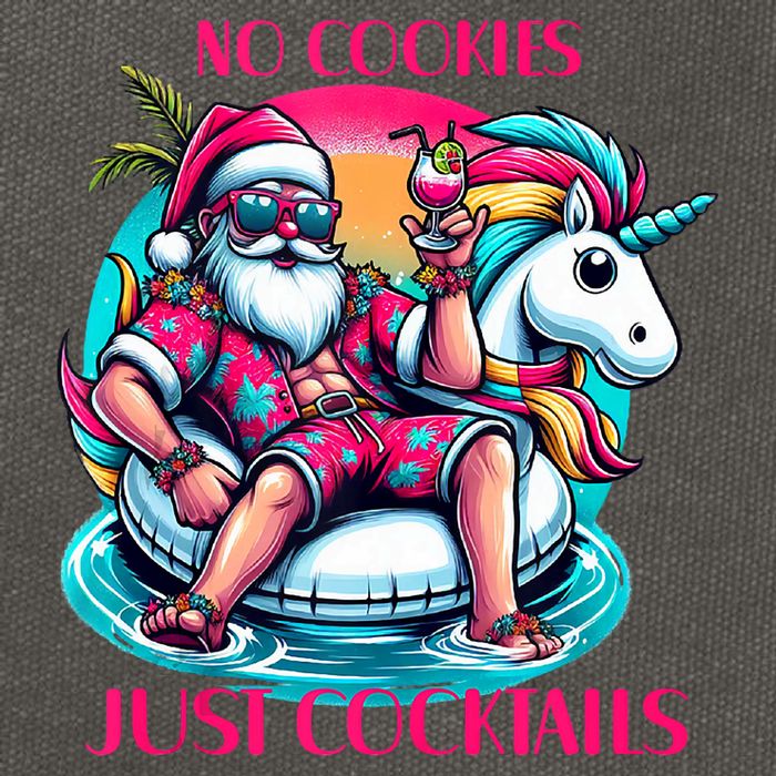 No Cookies Just Cocktails Funny Christmas In July Summer Tank Top Cotton Canvas Backpack