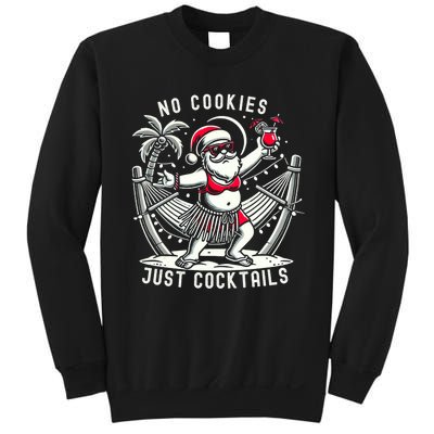 No Cookies Just Cocktails Christmas In July Funny Santa Sweatshirt