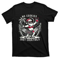 No Cookies Just Cocktails Christmas In July Funny Santa T-Shirt