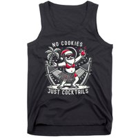 No Cookies Just Cocktails Christmas In July Funny Santa Tank Top