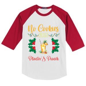 No Cookies Just PlanterS Punch Sip And Skip Holiday S Gift Kids Colorblock Raglan Jersey