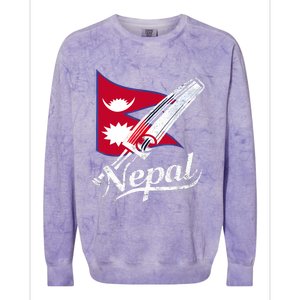 Nepal Cricket Jersey 2024 Cricket Flag Of Nepal Colorblast Crewneck Sweatshirt