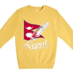 Nepal Cricket Jersey 2024 Cricket Flag Of Nepal Premium Crewneck Sweatshirt