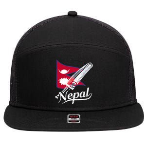 Nepal Cricket Jersey 2024 Cricket Flag Of Nepal 7 Panel Mesh Trucker Snapback Hat