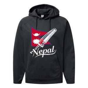 Nepal Cricket Jersey 2024 Cricket Flag Of Nepal Performance Fleece Hoodie