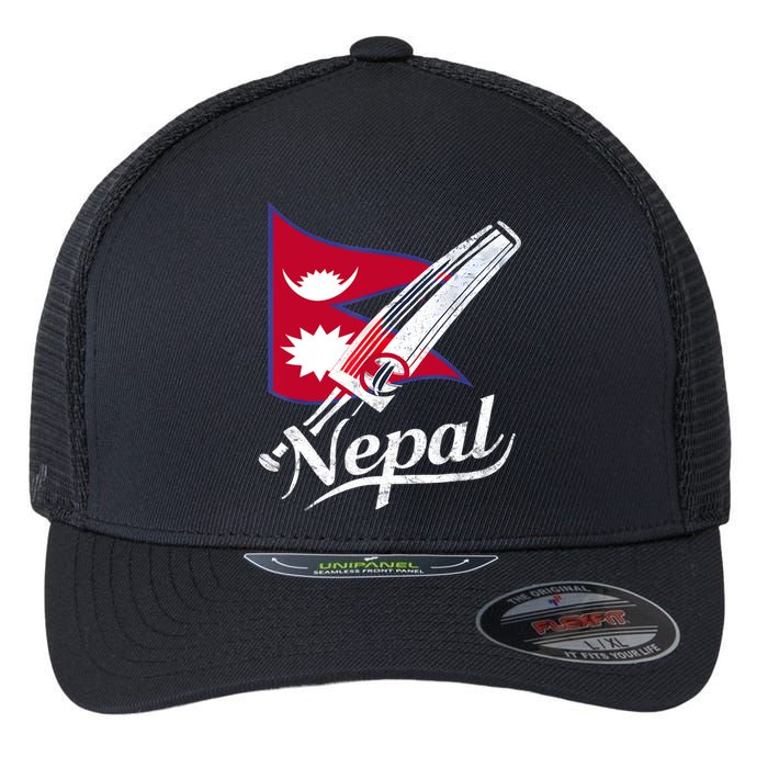 Nepal Cricket Jersey 2024 Cricket Flag Of Nepal Flexfit Unipanel Trucker Cap