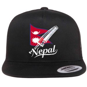 Nepal Cricket Jersey 2024 Cricket Flag Of Nepal Flat Bill Trucker Hat