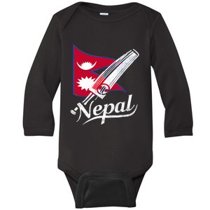 Nepal Cricket Jersey 2024 Cricket Flag Of Nepal Baby Long Sleeve Bodysuit