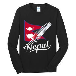 Nepal Cricket Jersey 2024 Cricket Flag Of Nepal Tall Long Sleeve T-Shirt