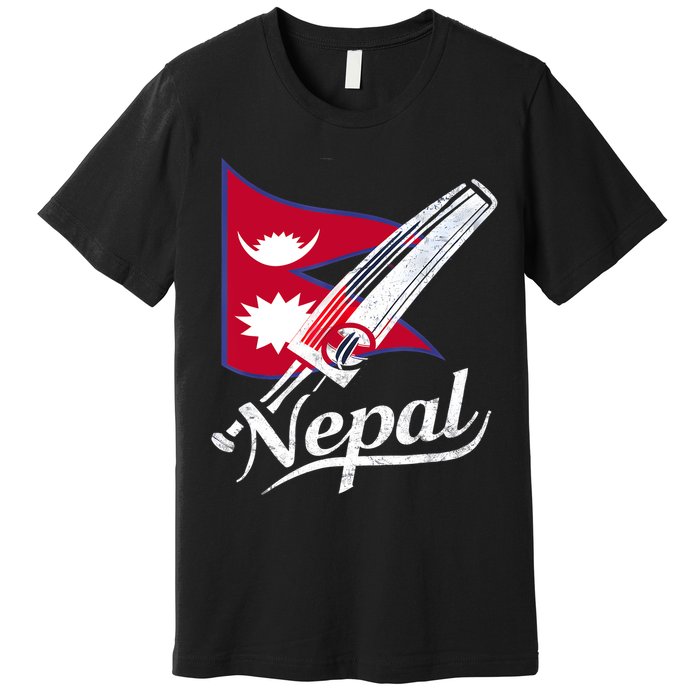 Nepal Cricket Jersey 2024 Cricket Flag Of Nepal Premium T-Shirt