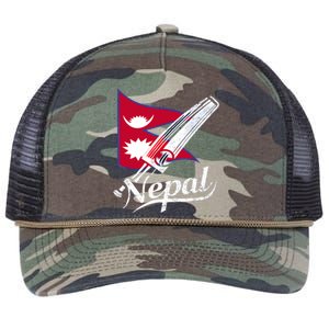 Nepal Cricket Jersey 2024 Cricket Flag Of Nepal Retro Rope Trucker Hat Cap