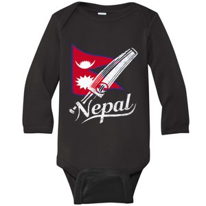 Nepal Cricket Jersey 2024 Cricket Flag Of Nepal Baby Long Sleeve Bodysuit