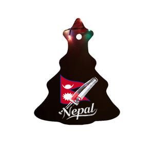 Nepal Cricket Jersey 2024 Cricket Flag Of Nepal Ceramic Tree Ornament