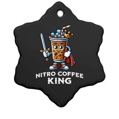 Nitro Coffee King Funny Drink Illustration Nitro Iced Coffee Ceramic Star Ornament