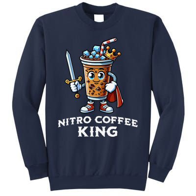 Nitro Coffee King Funny Drink Illustration Nitro Iced Coffee Sweatshirt