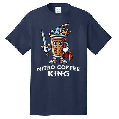 Nitro Coffee King Funny Drink Illustration Nitro Iced Coffee Tall T-Shirt