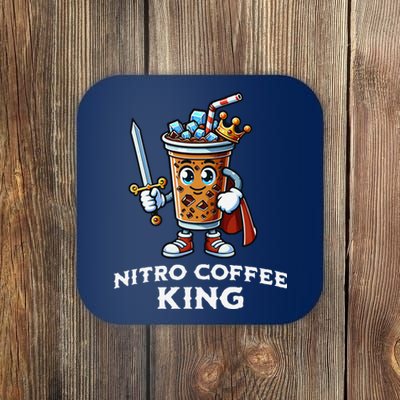 Nitro Coffee King Funny Drink Illustration Nitro Iced Coffee Coaster