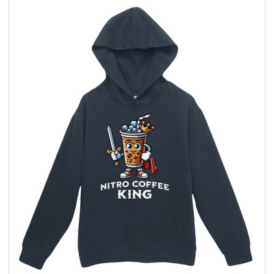 Nitro Coffee King Funny Drink Illustration Nitro Iced Coffee Urban Pullover Hoodie