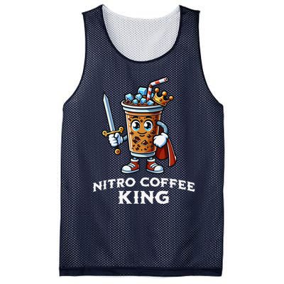 Nitro Coffee King Funny Drink Illustration Nitro Iced Coffee Mesh Reversible Basketball Jersey Tank