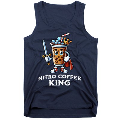 Nitro Coffee King Funny Drink Illustration Nitro Iced Coffee Tank Top