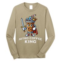 Nitro Coffee King Funny Drink Illustration Nitro Iced Coffee Long Sleeve Shirt