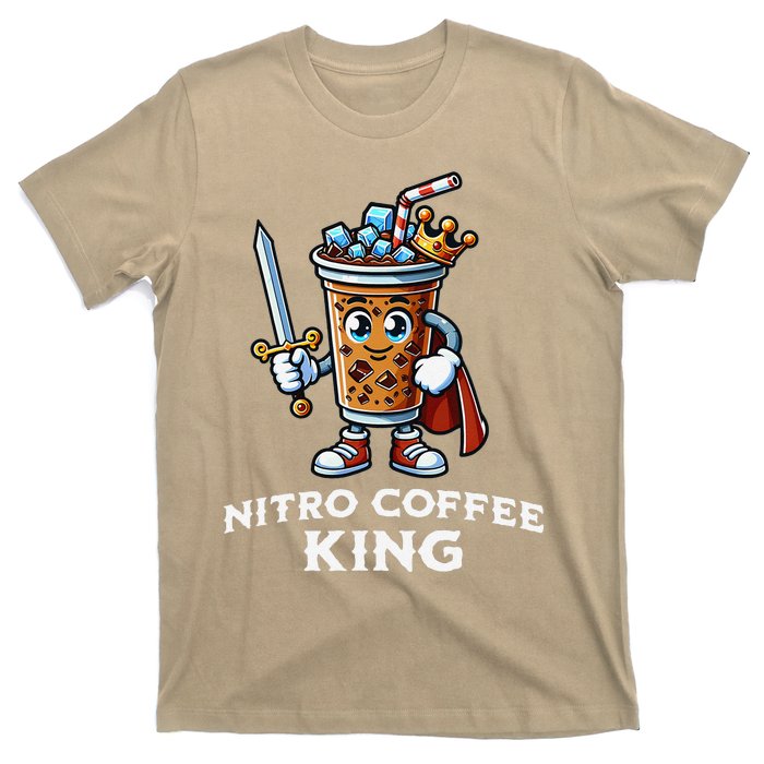 Nitro Coffee King Funny Drink Illustration Nitro Iced Coffee T-Shirt