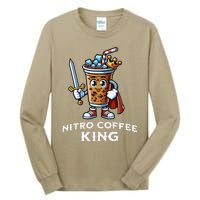 Nitro Coffee King Funny Drink Illustration Nitro Iced Coffee Tall Long Sleeve T-Shirt