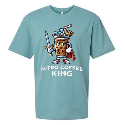 Nitro Coffee King Funny Drink Illustration Nitro Iced Coffee Sueded Cloud Jersey T-Shirt