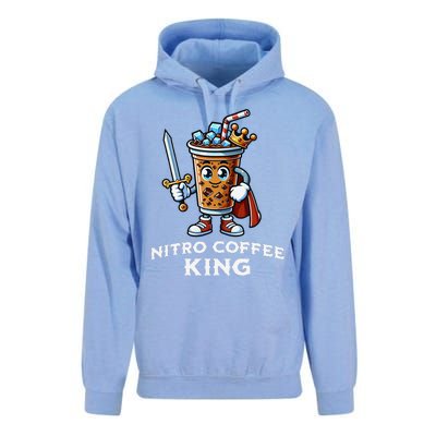 Nitro Coffee King Funny Drink Illustration Nitro Iced Coffee Unisex Surf Hoodie