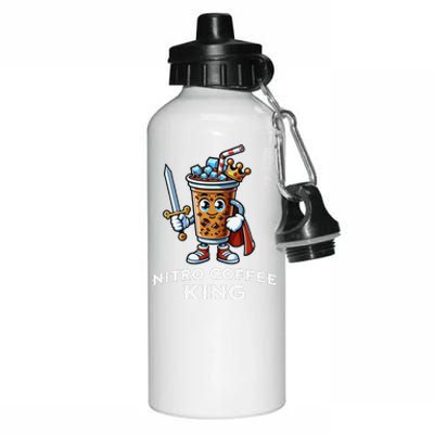 Nitro Coffee King Funny Drink Illustration Nitro Iced Coffee Aluminum Water Bottle