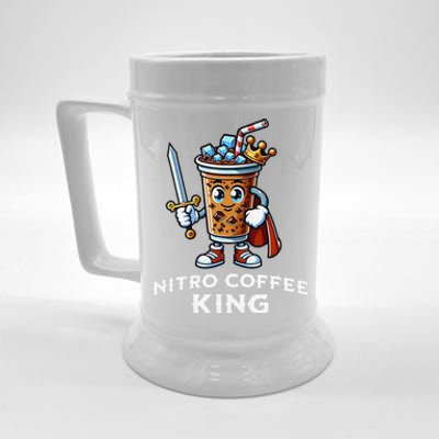 Nitro Coffee King Funny Drink Illustration Nitro Iced Coffee Beer Stein