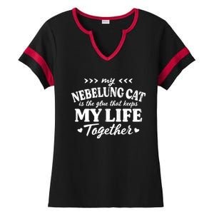 Nebelung Cat Keeps My Life Together Cat Mom Sayings Cat Dad Gift Ladies Halftime Notch Neck Tee