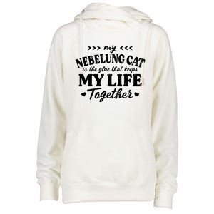 Nebelung Cat Keeps My Life Together Cat Mom Sayings Cat Dad Gift Womens Funnel Neck Pullover Hood