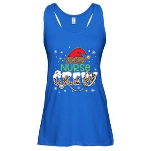 Nurse Crew Leopard Santa Hat Stethoscope Nurse Christmas Cute Gift Ladies Essential Flowy Tank