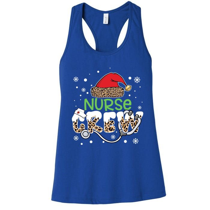 Nurse Crew Leopard Santa Hat Stethoscope Nurse Christmas Cute Gift Women's Racerback Tank