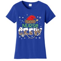 Nurse Crew Leopard Santa Hat Stethoscope Nurse Christmas Cute Gift Women's T-Shirt