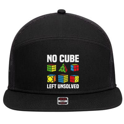 No Cube Left Unsolved Competitive Puzzle Cube Speed Cubing 7 Panel Mesh Trucker Snapback Hat