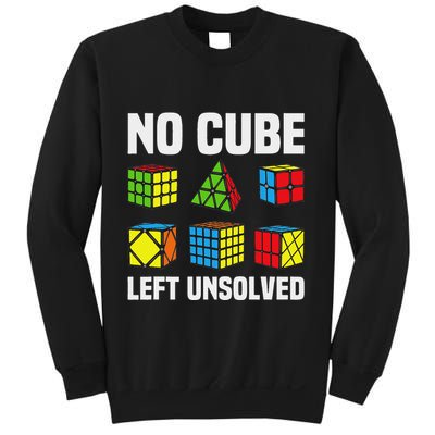 No Cube Left Unsolved Competitive Puzzle Cube Speed Cubing Sweatshirt